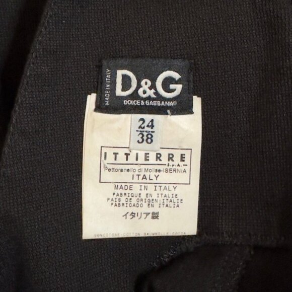 Dolce & Gabbana Black Stretch Midi Scoop Neck Sleeveless Sheath Dress 24/38 - Picture 10 of 12